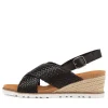 Kaeme W Black Weave Leather Sandals