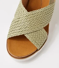 Kaeme W Khaki Weave Leather Sandals