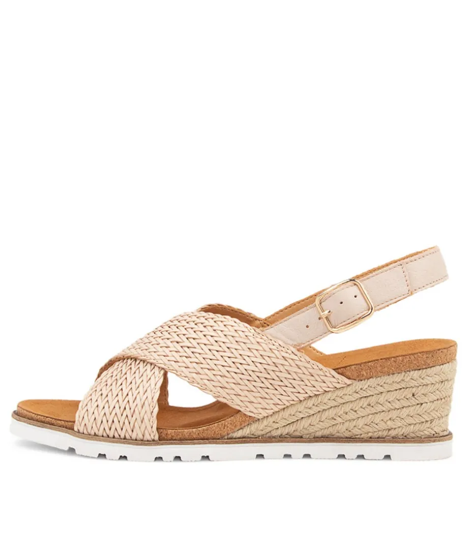 Kaeme W Nude Weave Leather Sandals