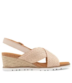 Kaeme W Nude Weave Leather Sandals