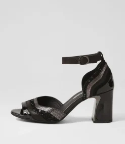 Kage Black Mix Suede Leather Sandals