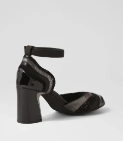 Kage Black Mix Suede Leather Sandals