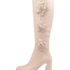 Kalen Nude Leather Knee High Boots