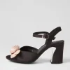 Kalice Black Nude Satin Sandals