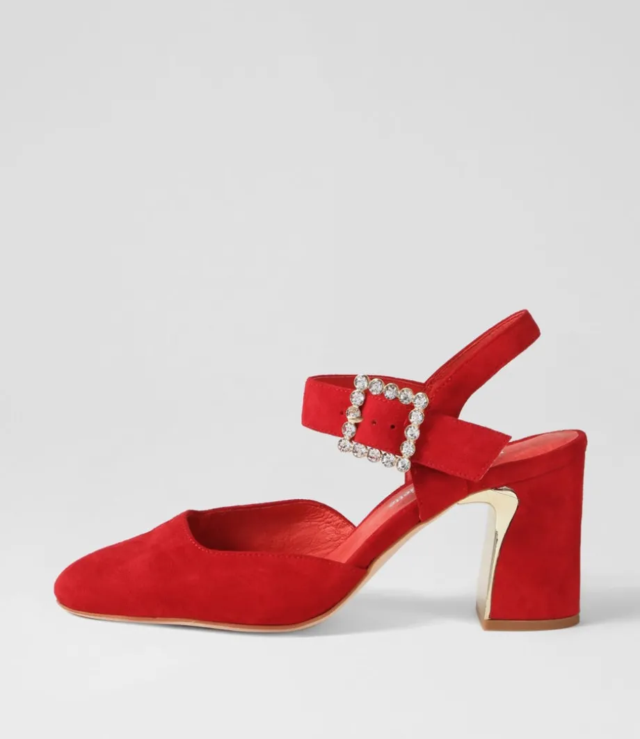 Kalsey Red Suede Heels