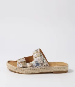 Kapila W Natural Multi Leather Sandals
