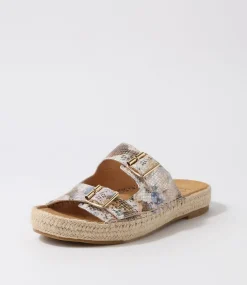 Kapila W Natural Multi Leather Sandals