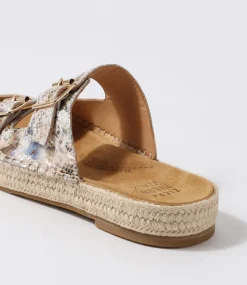 Kapila W Natural Multi Leather Sandals