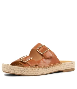 Kapila W Tan Leather Sandals
