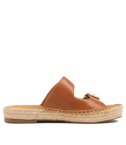 Kapila W Tan Leather Sandals