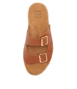 Kapila W Tan Leather Sandals