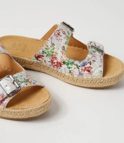 Kapila W Wild Flower Leather Espadrilles