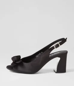 Kekoa Black Satin Sandals