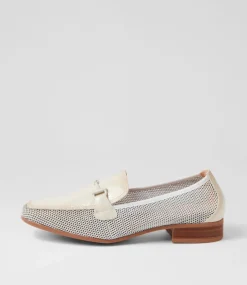 Kenia 62 White Panna Mesh Leather Loafers