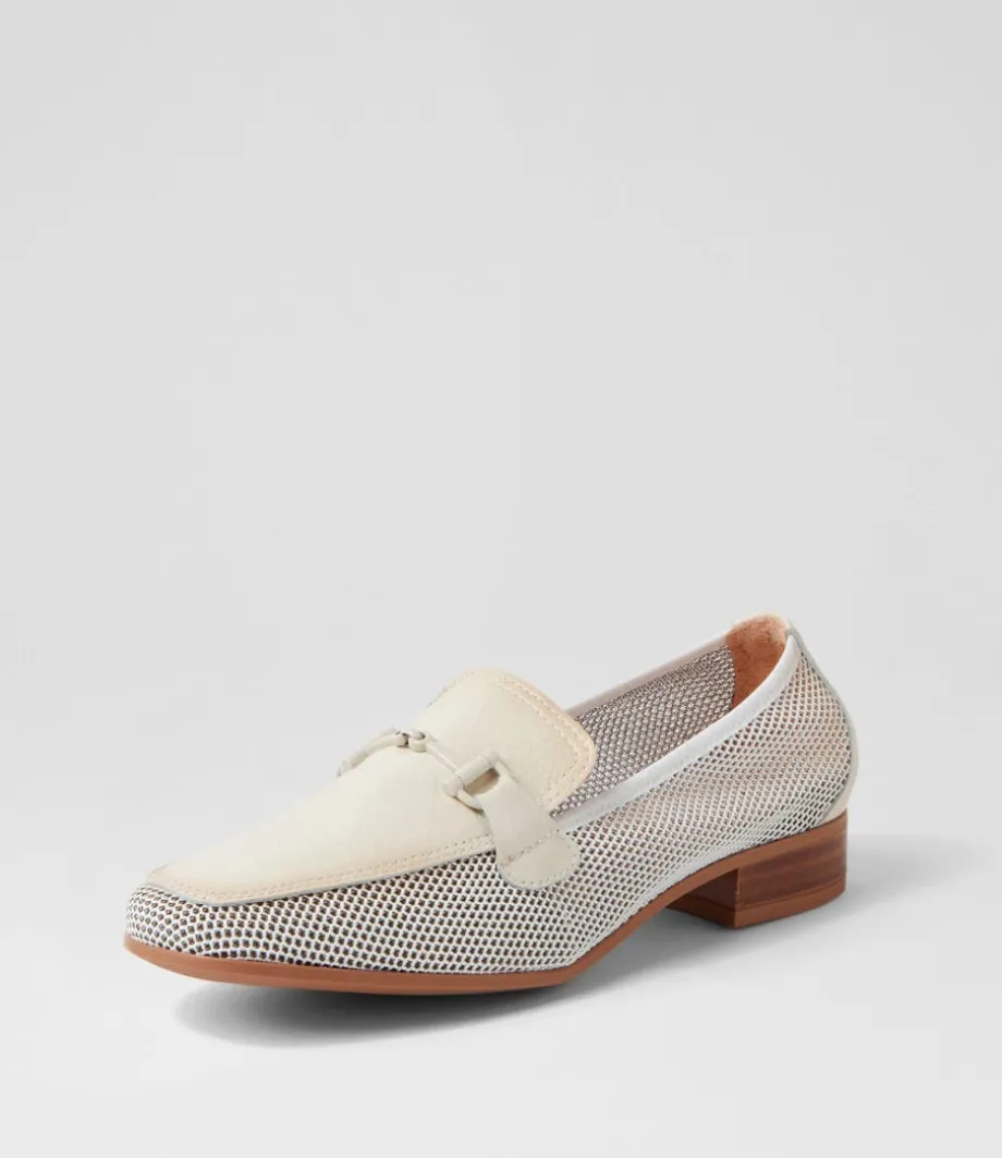 Kenia 62 White Panna Mesh Leather Loafers