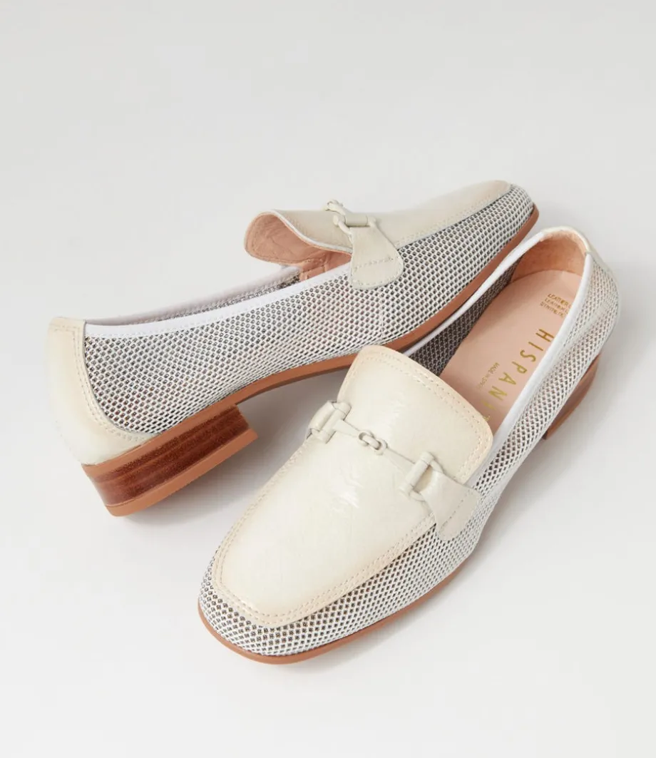 Kenia 62 White Panna Mesh Leather Loafers