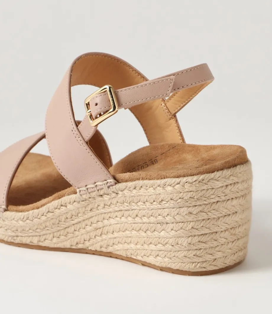 Kiarra Xw Blush Leather Espadrilles