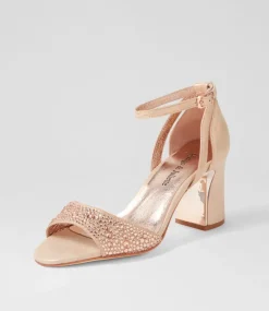 Kitta Rose Gold Shimmer Jewels Leather Sandals