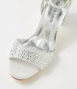 Kitta Silver Shimmer Leather Jewels Sandals