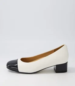 Knelis W Black Ivory Patent Leather Heels