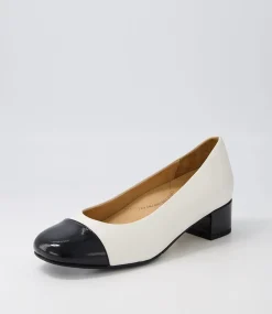 Knelis W Black Ivory Patent Leather Heels