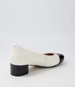 Knelis W Black Ivory Patent Leather Heels