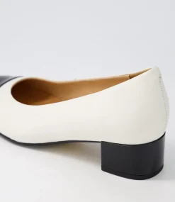Knelis W Black Ivory Patent Leather Heels