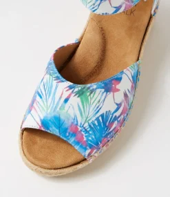 Koen Xw Blue Palms Leather Espadrilles