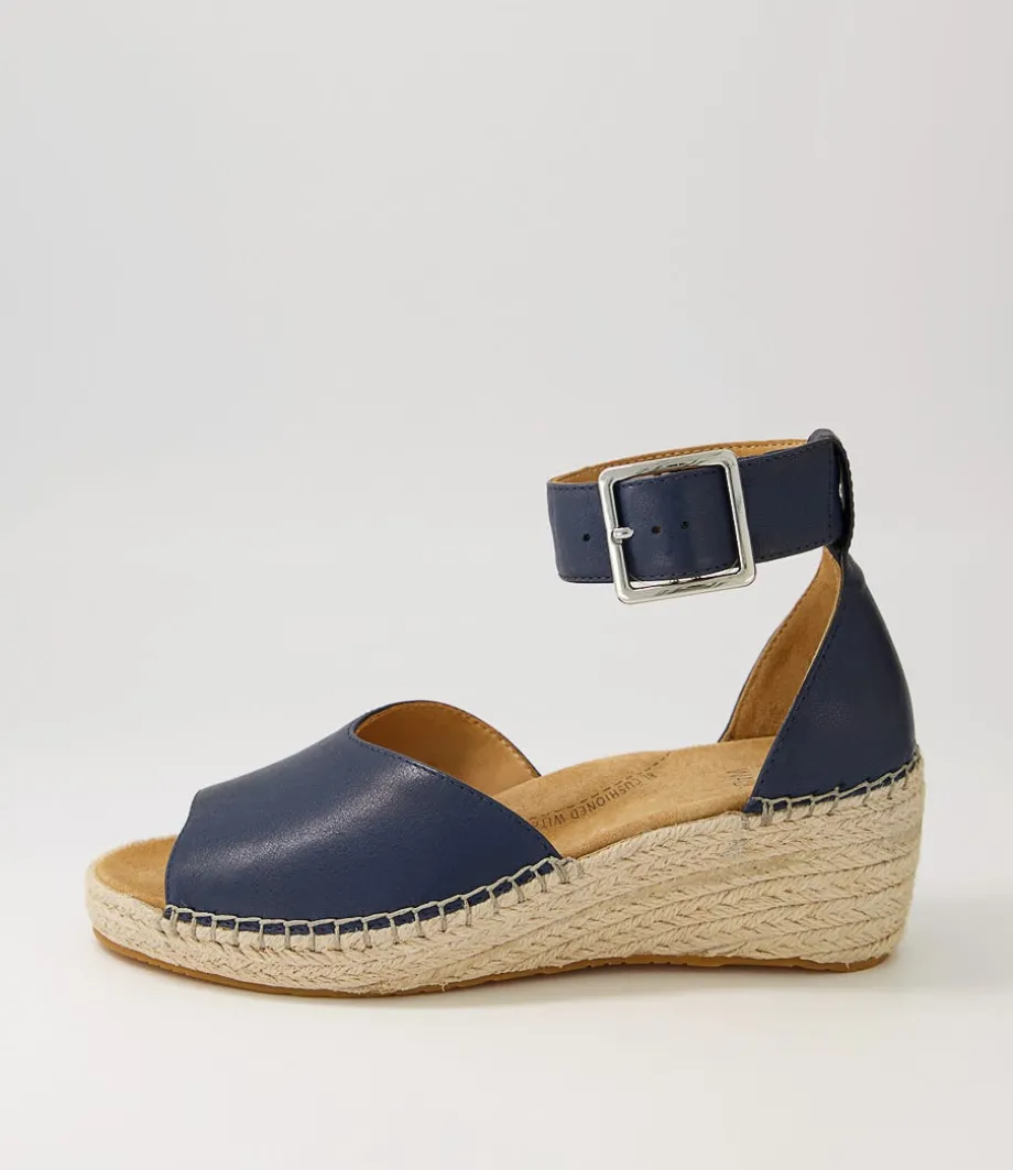 Koen Xw Navy Leather Espadrilles