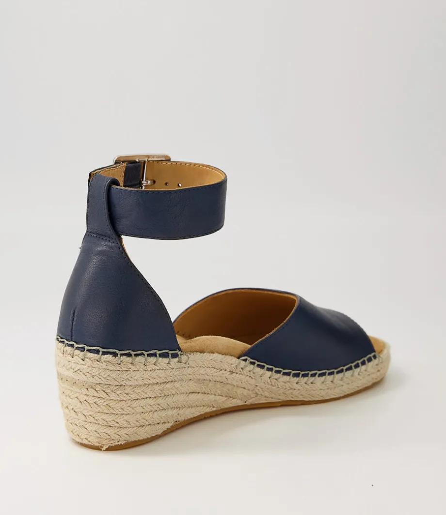Koen Xw Navy Leather Espadrilles