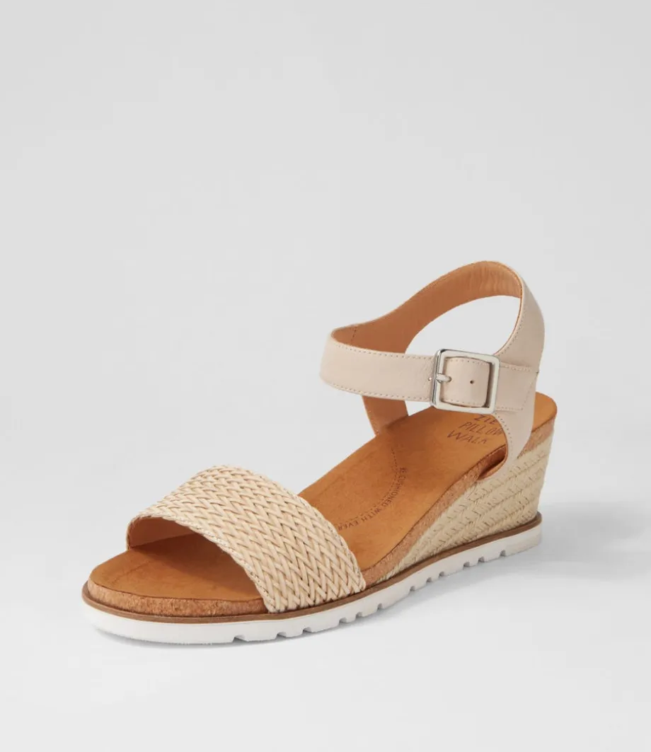 Konyise W Nude Weave Leather Sandals