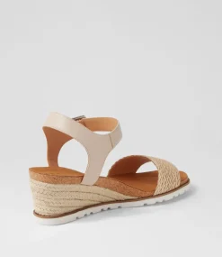 Konyise W Nude Weave Leather Sandals