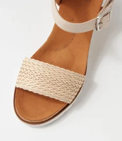Konyise W Nude Weave Leather Sandals