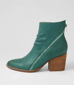Kopke Dark Emerald Leather Ankle Boots