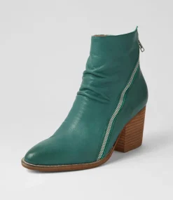 Kopke Dark Emerald Leather Ankle Boots