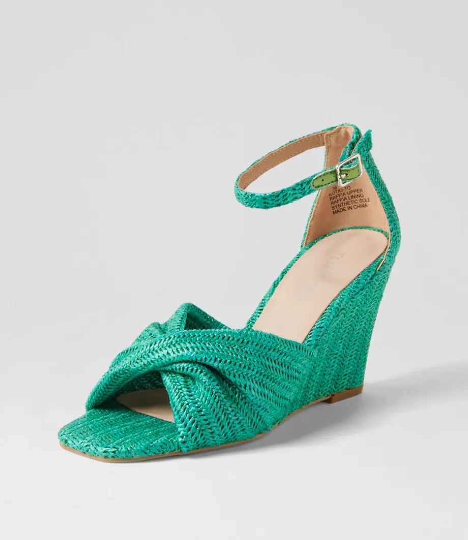 Kotio Emerald Synthetic Raffia Espadrilles