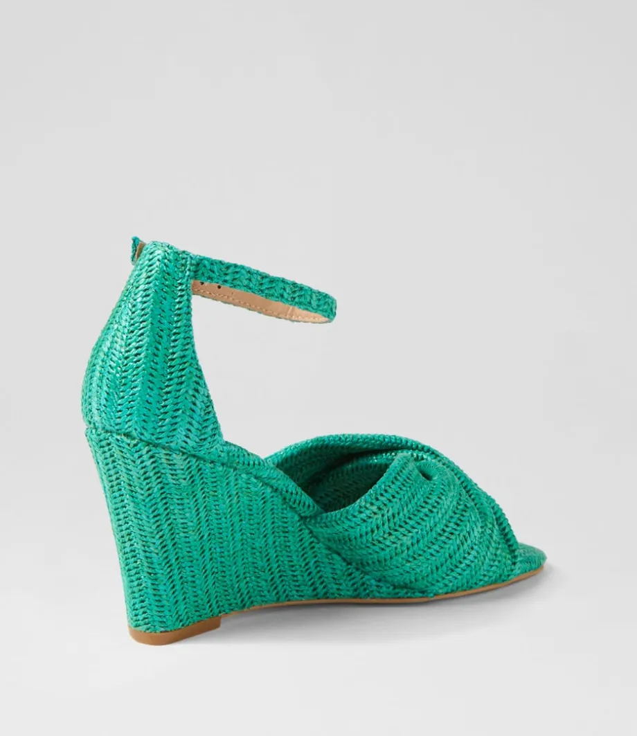 Kotio Emerald Synthetic Raffia Espadrilles