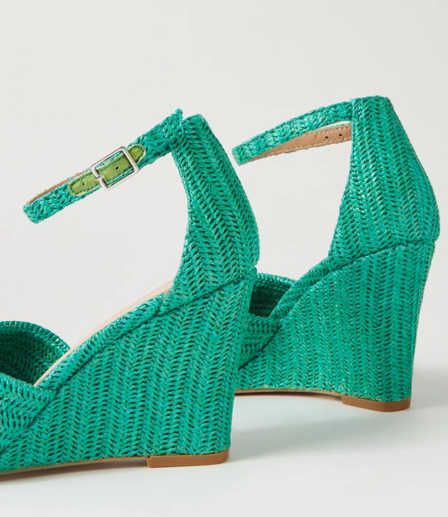 Kotio Emerald Synthetic Raffia Espadrilles