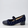 Kowder W Navy Spot Patent Suede Heels