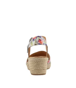 Kraig Xw Orange Floral Leather Sandals