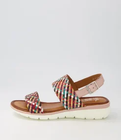Kreta 02 Green Multi Leather Sandals