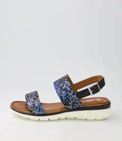 Kreta 02 Navy Multi Leather Sandals