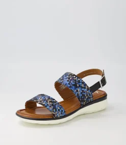 Kreta 02 Navy Multi Leather Sandals