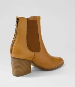 Kylor Tan Leather Ankle Boots