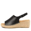 Kyrin Xw Black Leather Espadrilles