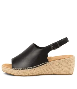 Kyrin Xw Black Leather Espadrilles