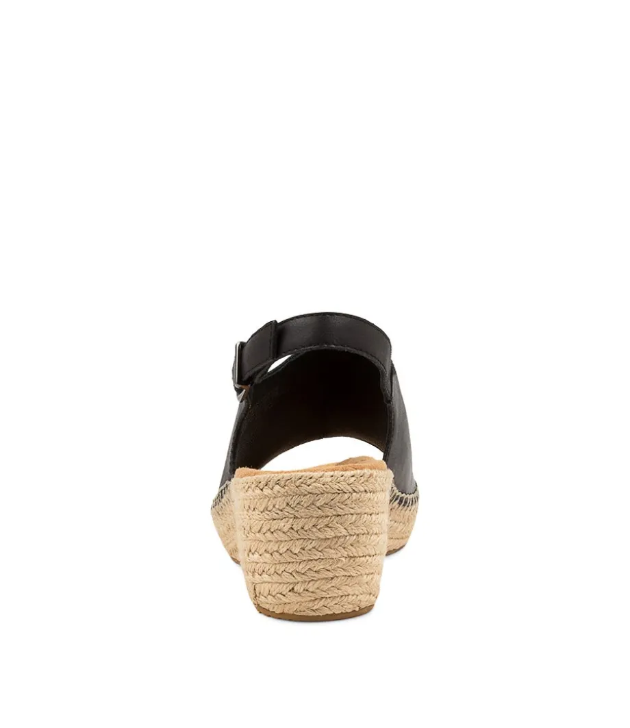 Kyrin Xw Black Leather Espadrilles