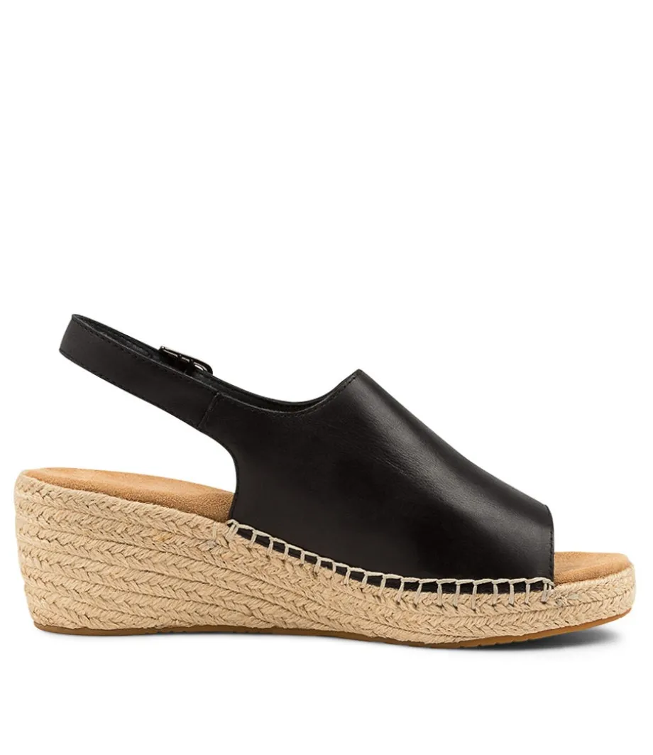 Kyrin Xw Black Leather Espadrilles