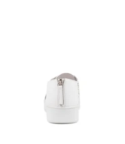 Laddes White Leather Sneakers Ws