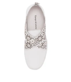 Laddes White Leather Sneakers Ws